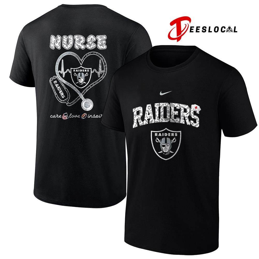 Las Vegas Raiders x Nurse care love inspire logo shirt