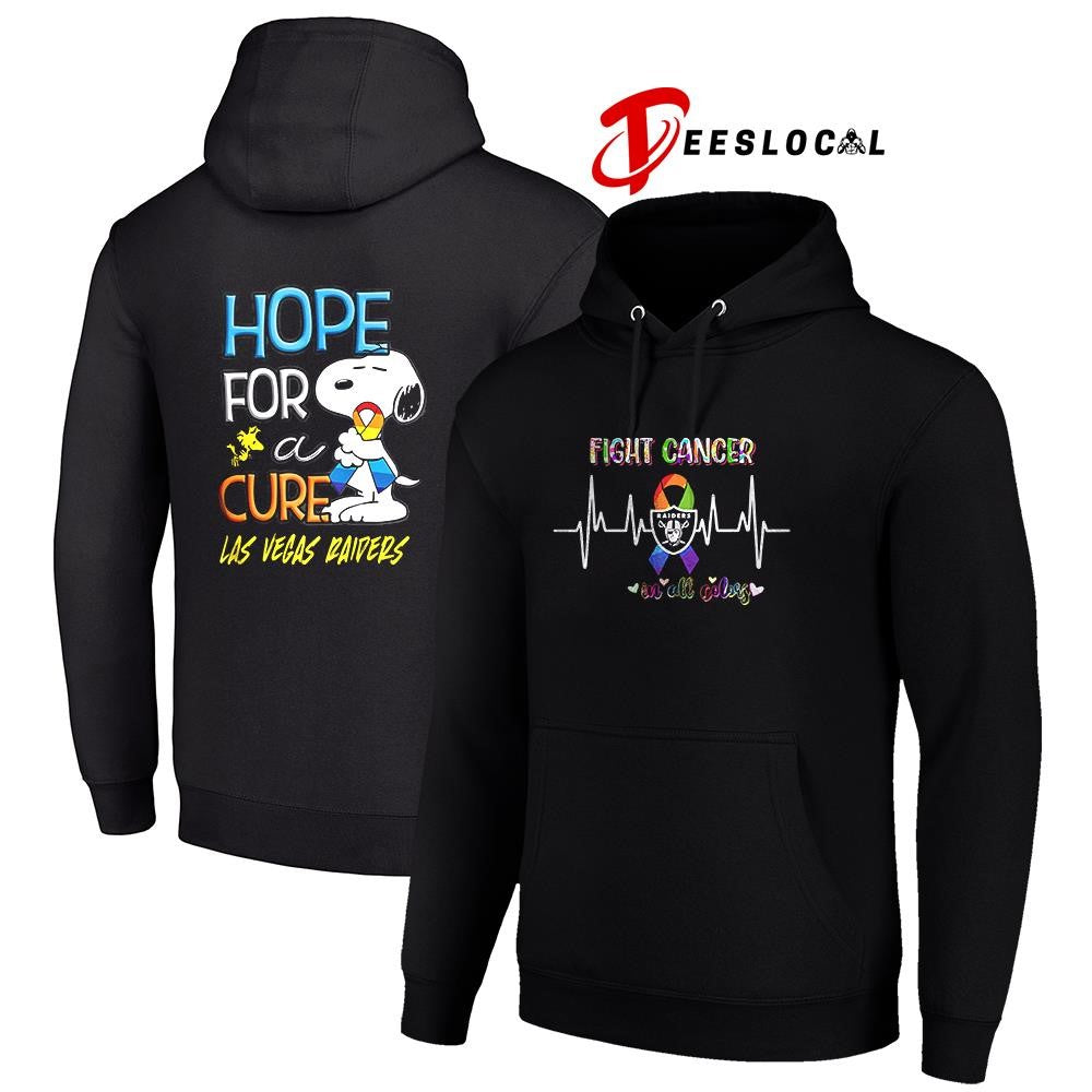 Las Vegas Raiders x Peanuts Snoopy fight cancer in all colors hope for a cure shirt