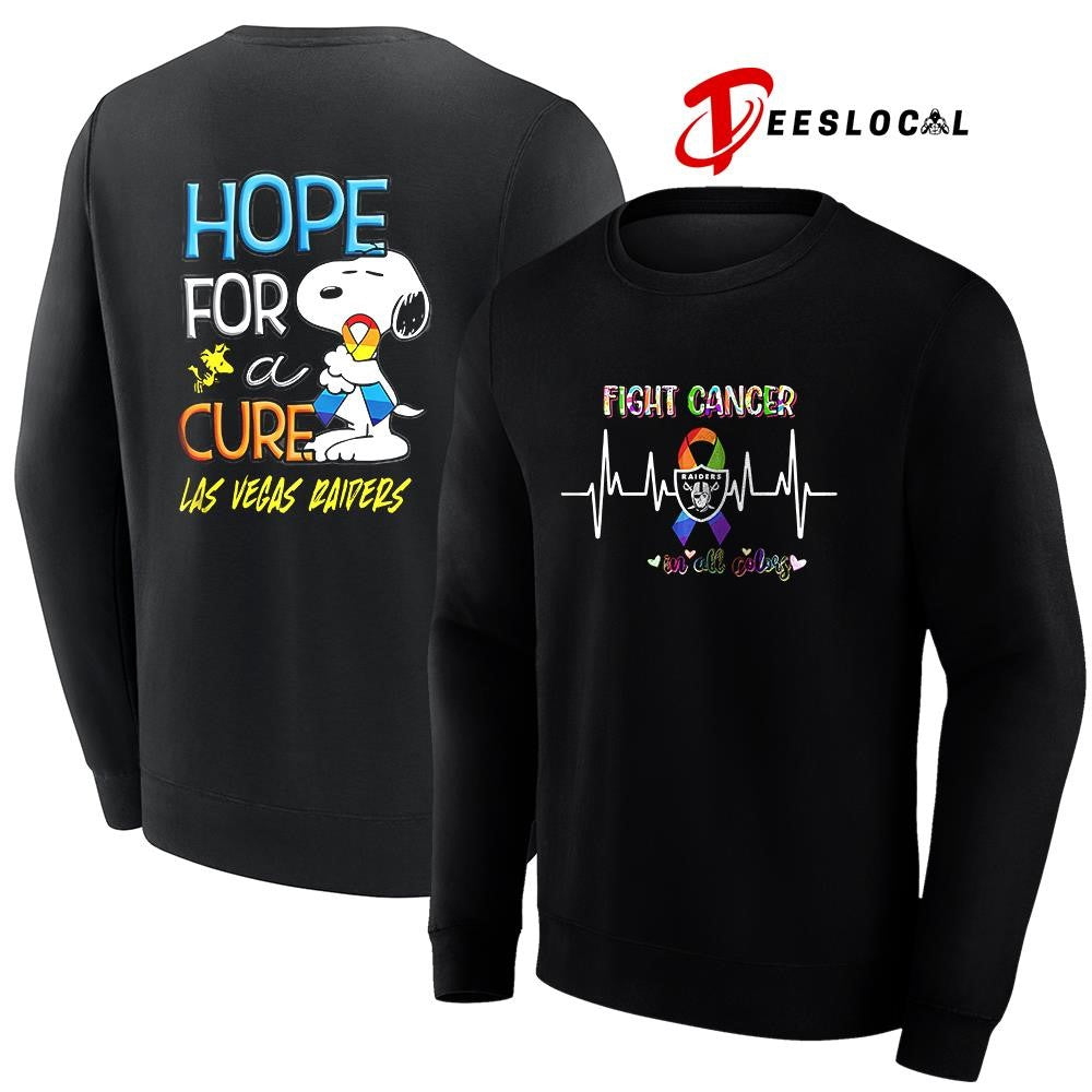 Las Vegas Raiders x Peanuts Snoopy fight cancer in all colors hope for a cure shirt