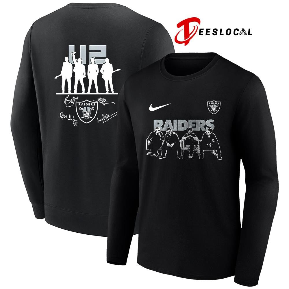 Las Vegas Raiders x U2 band signature silhouette shirt