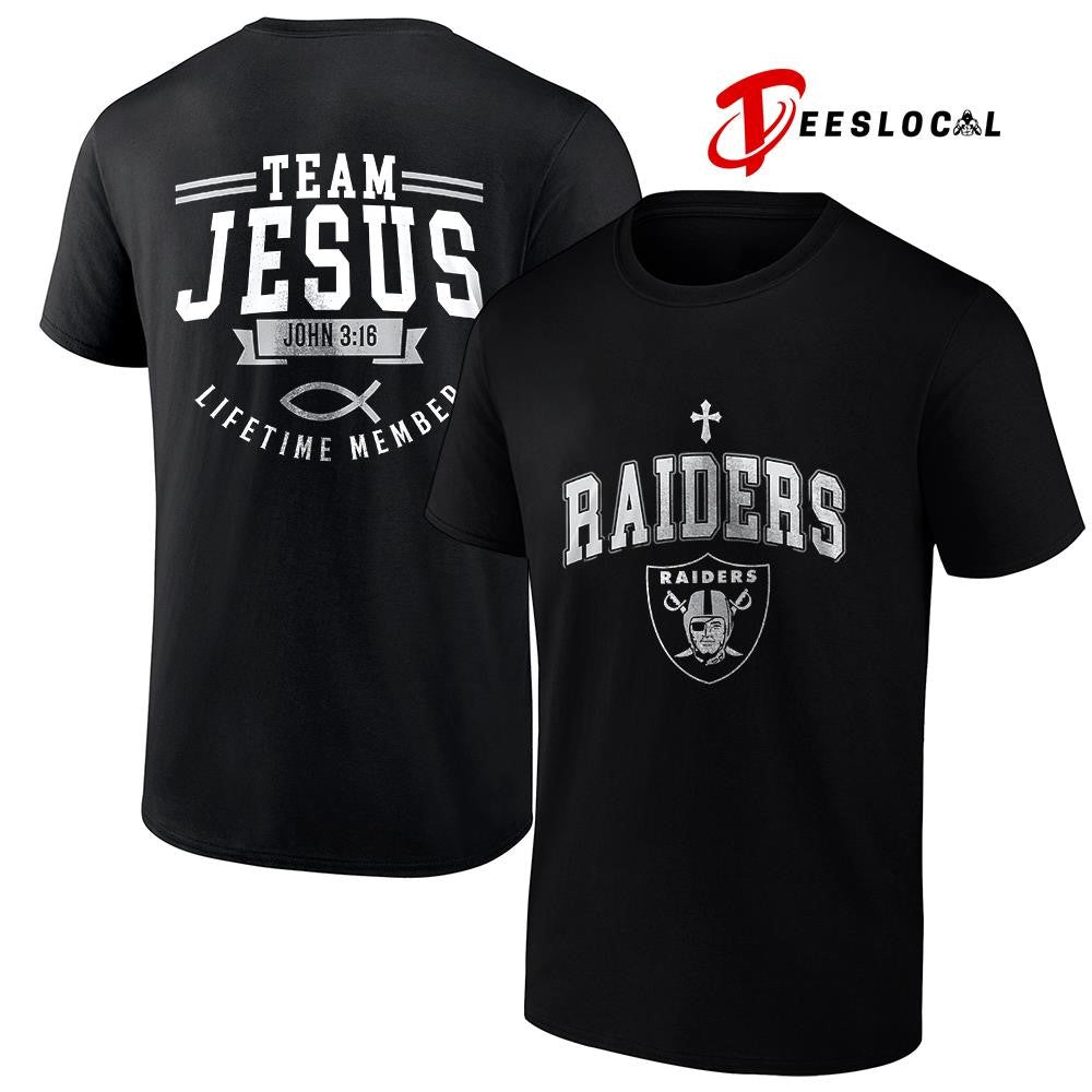 Las Vegas Raiders x team Jesus lifetime member John 3 16 logo shirt