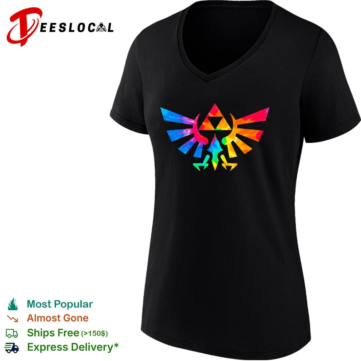Legend of Zelda Hylian crest tie dye shirt