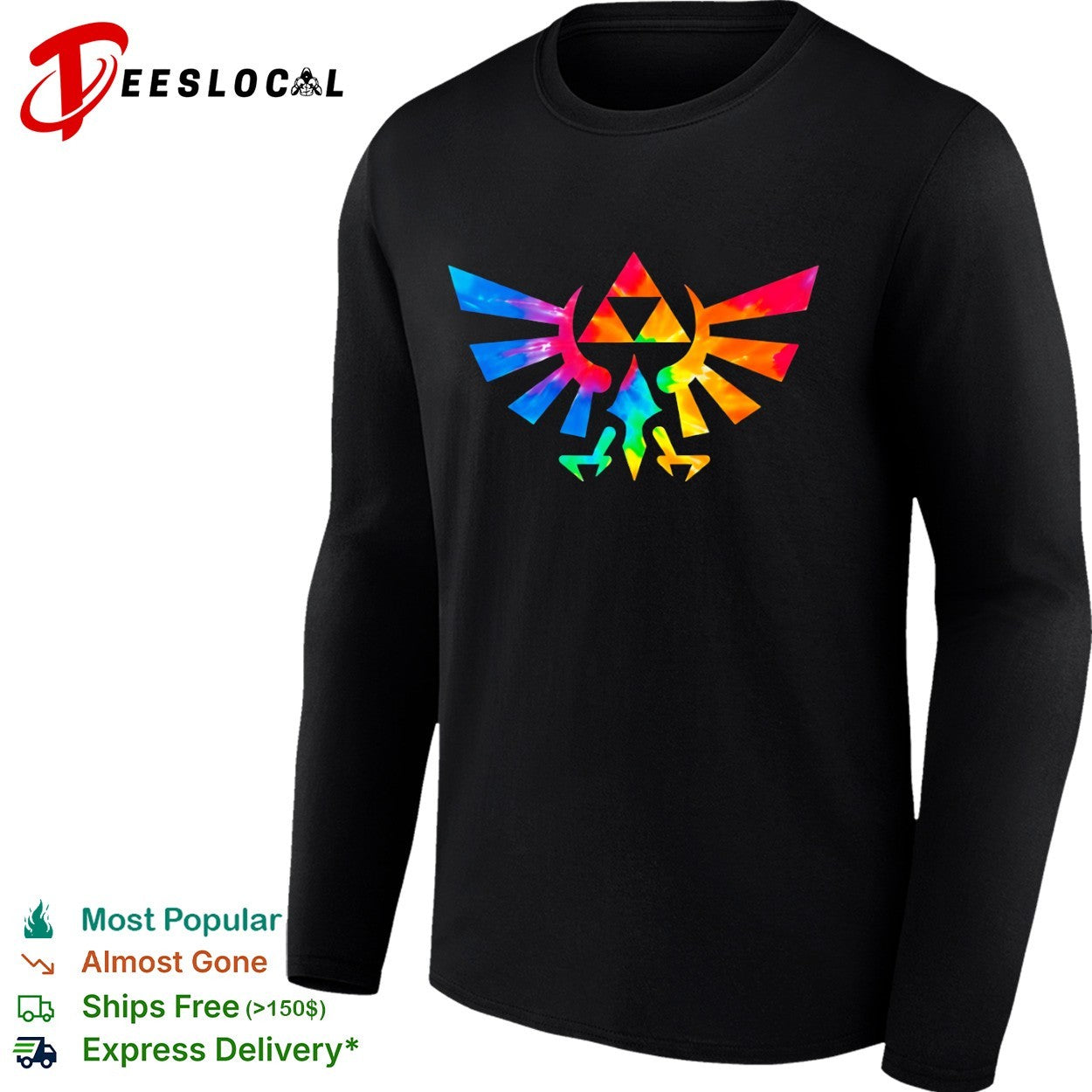 Legend of Zelda Hylian crest tie dye shirt