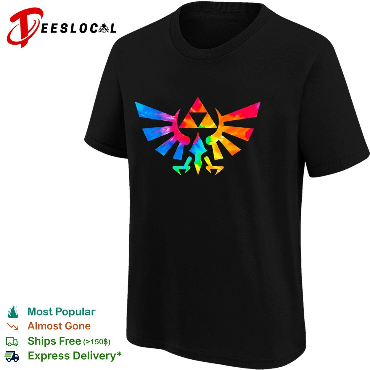 Legend of Zelda Hylian crest tie dye shirt