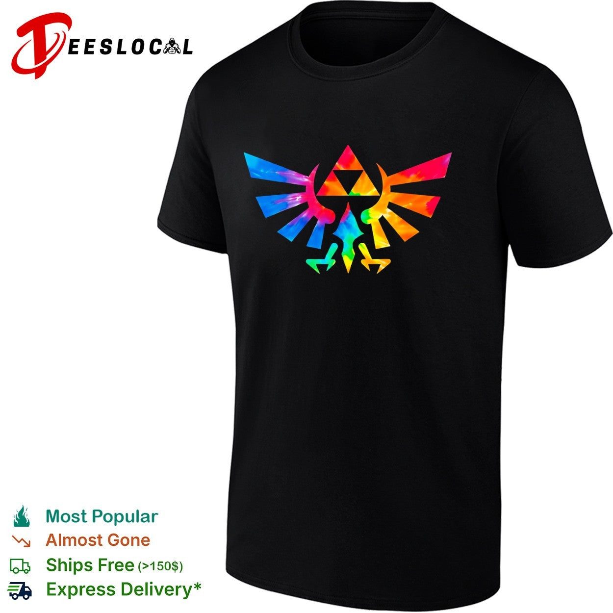 Legend of Zelda Hylian crest tie dye shirt