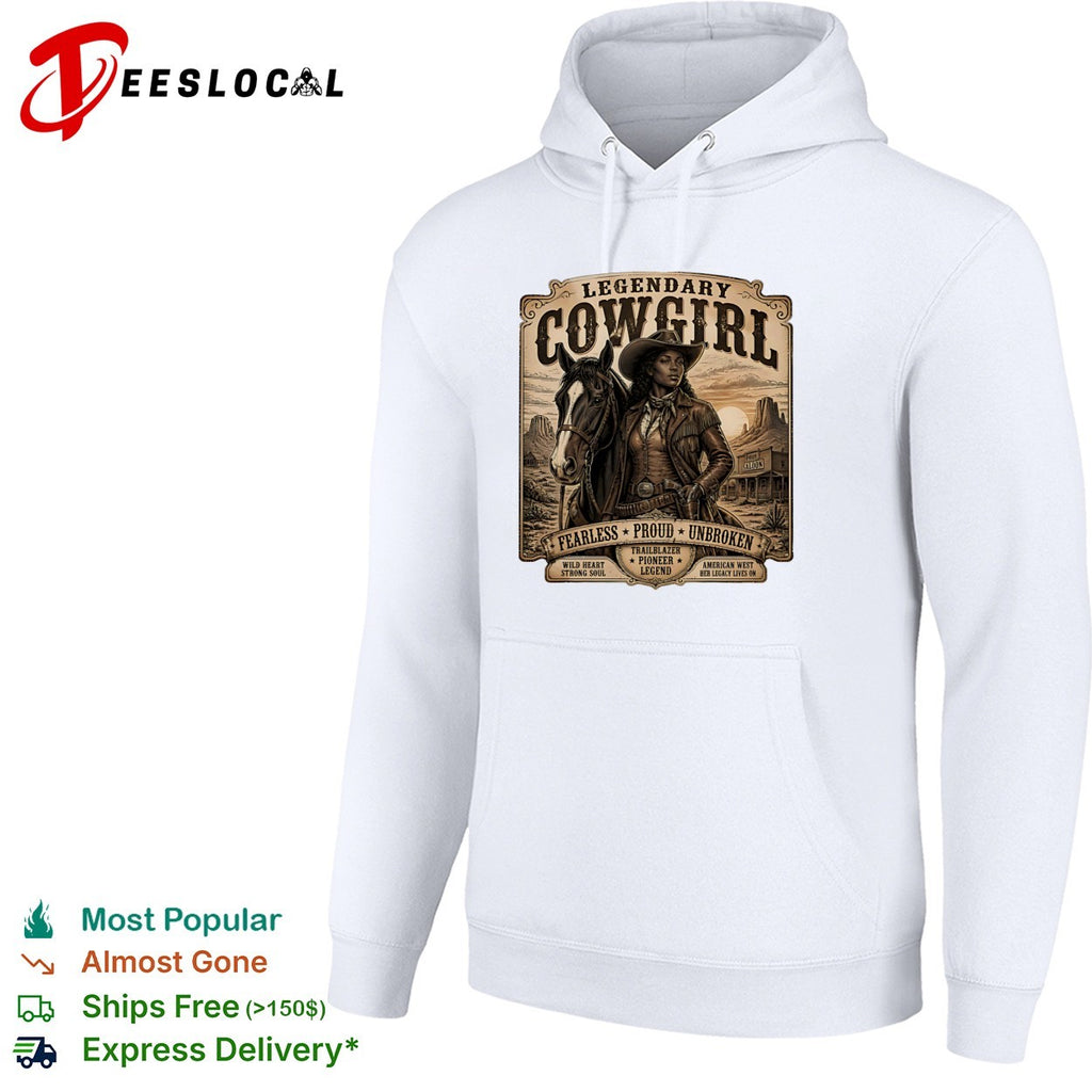 Legendary cowgirl fearless proud unbroken western horse vintage shirt