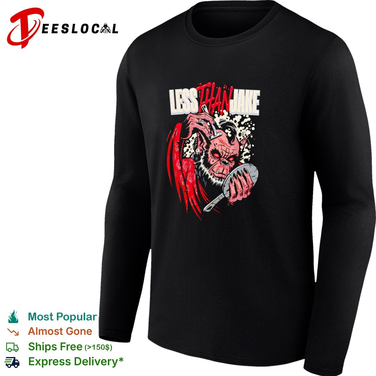 Less Than Jake monkey demon horror band art shirt
