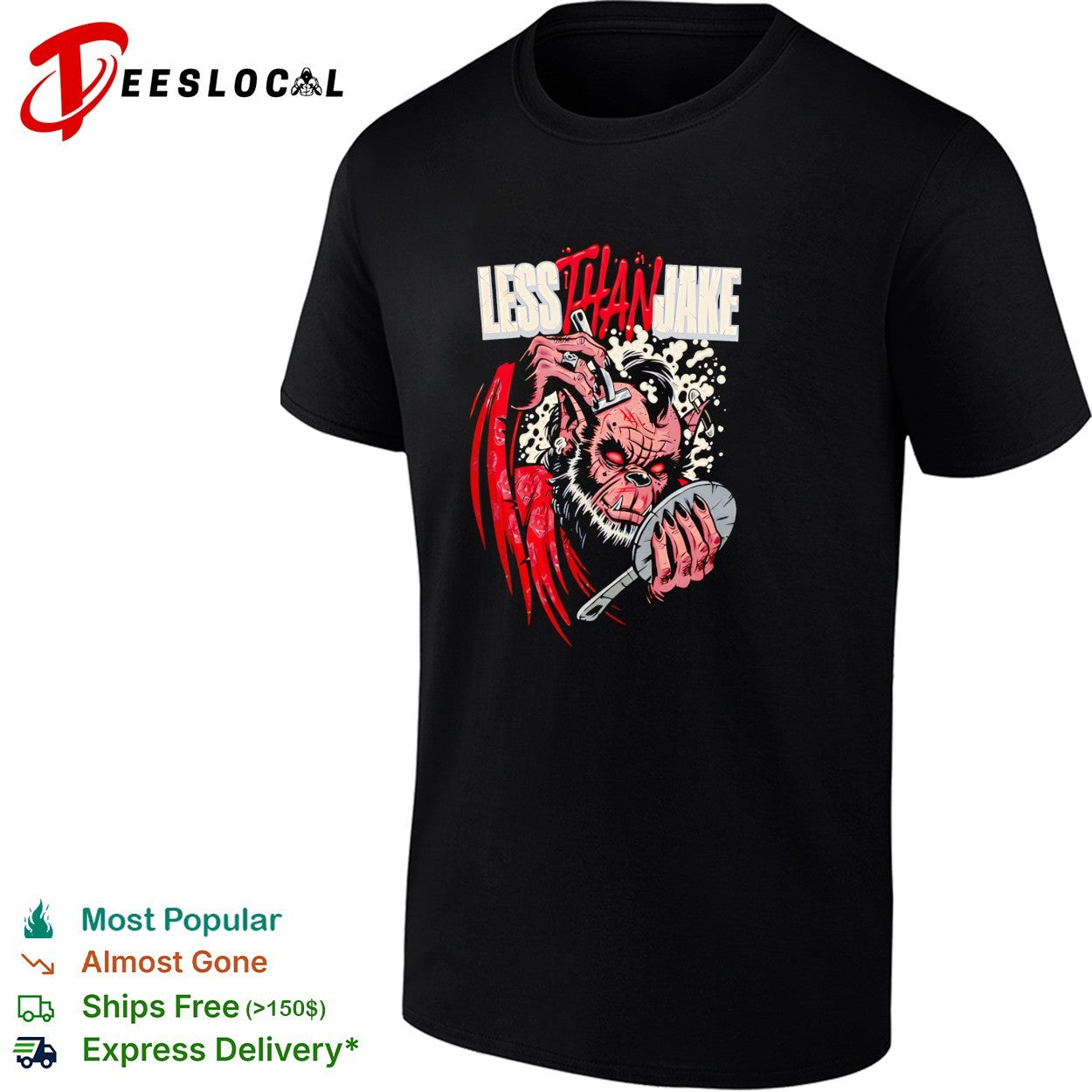 Less Than Jake monkey demon horror band art shirt