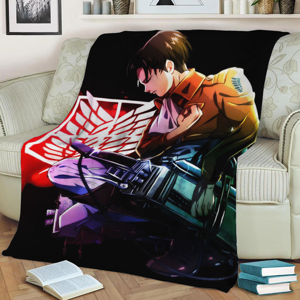 Levi Attack on Titan Anime Fleece Throw Blanket