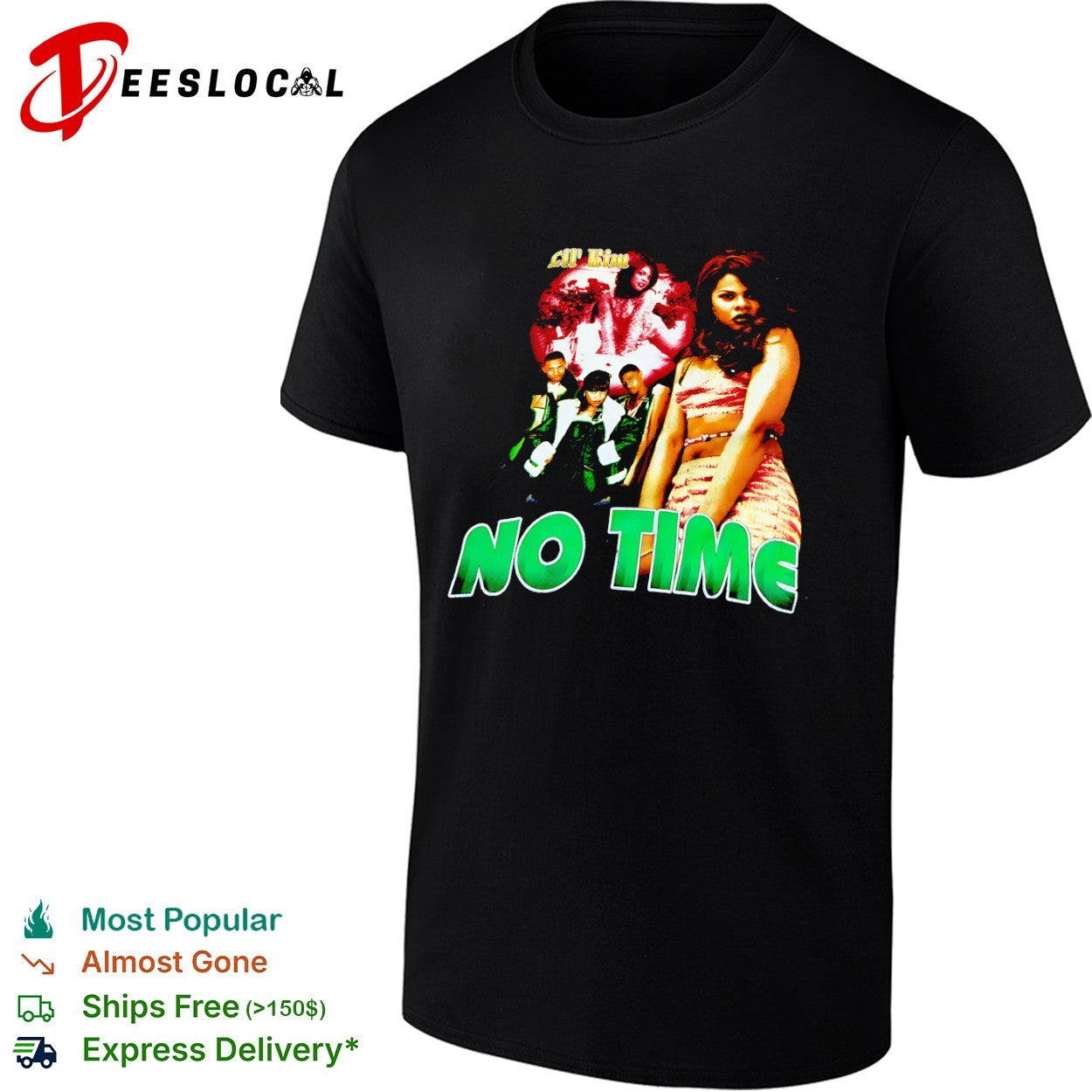 Lil Kim No Time concert 90s hip hop music artist apparel retro rap music shirt