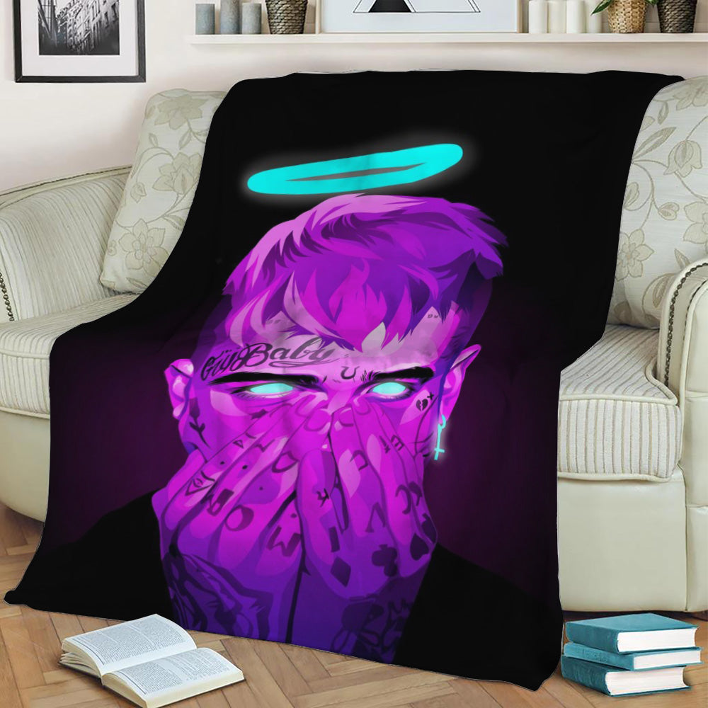 Lil Peep neon Fleece Throw Blanket
