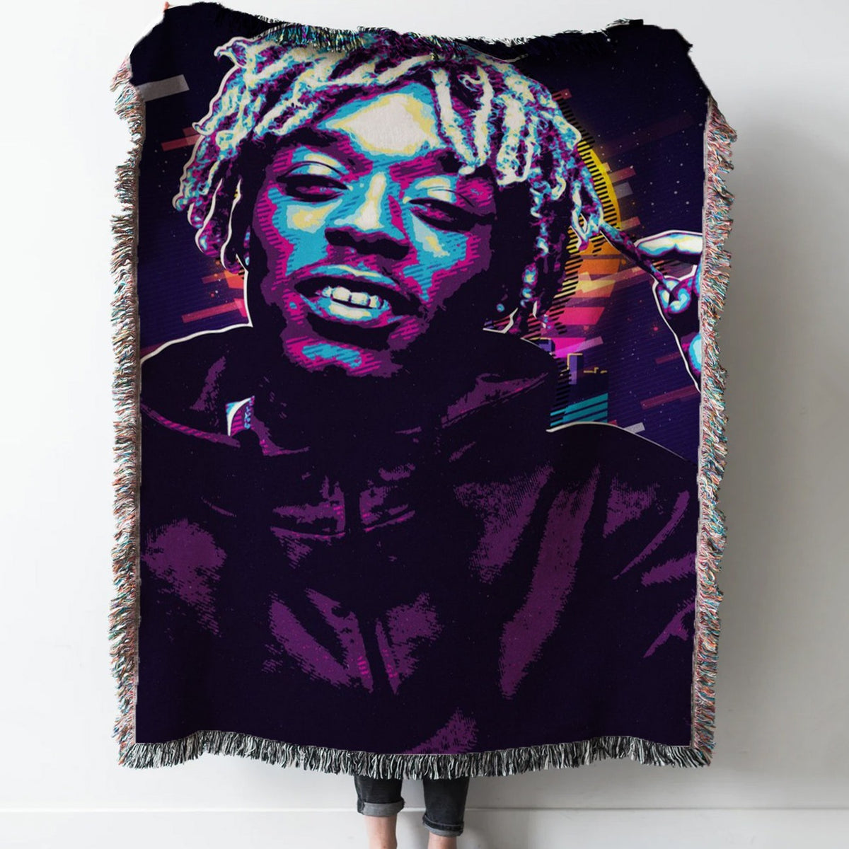 Lil Uzi Vert Woven Tapestry Throw Blanket with Fringe