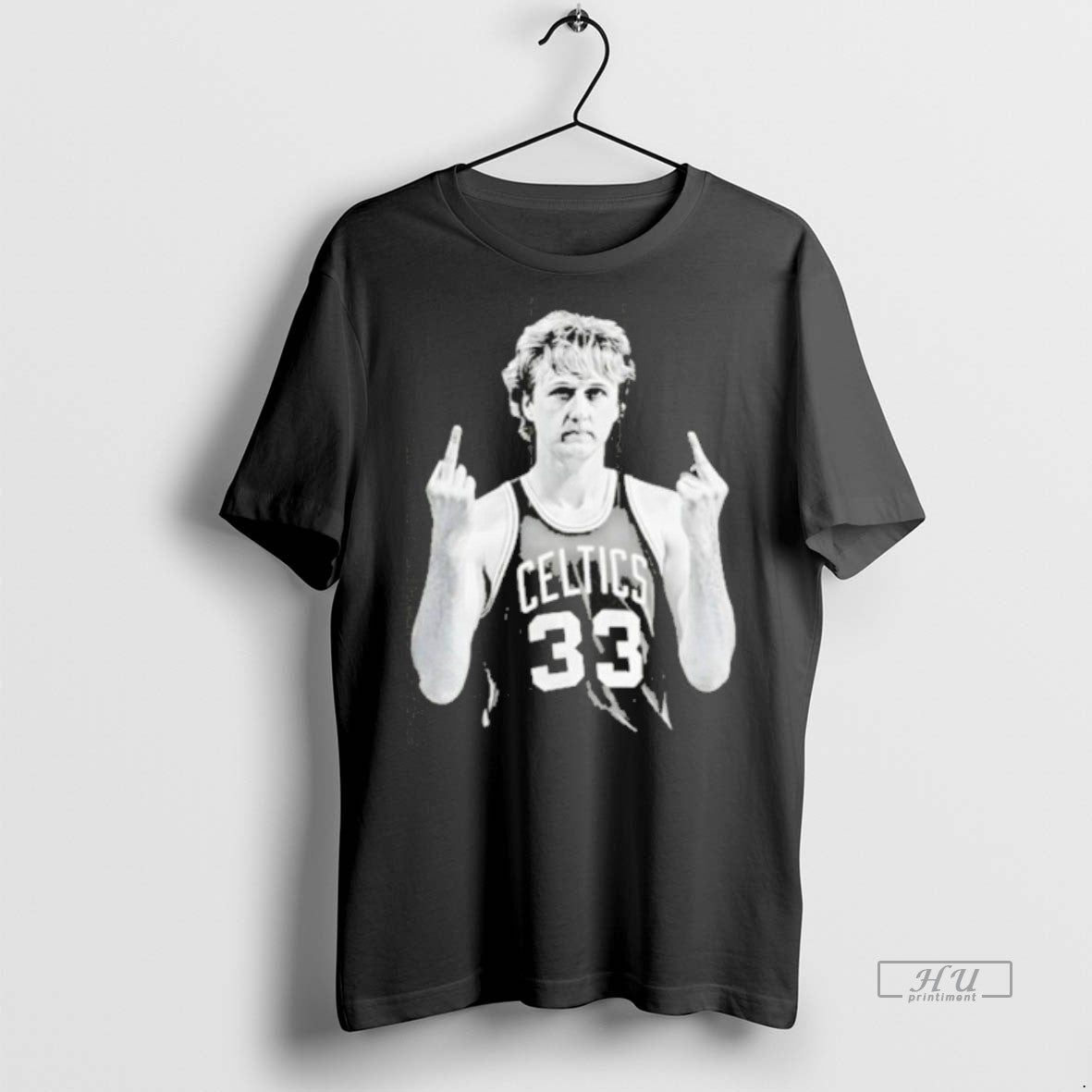 Limited Edition Celtics Larry Bird Middle Finger Tee Shirt Sweater