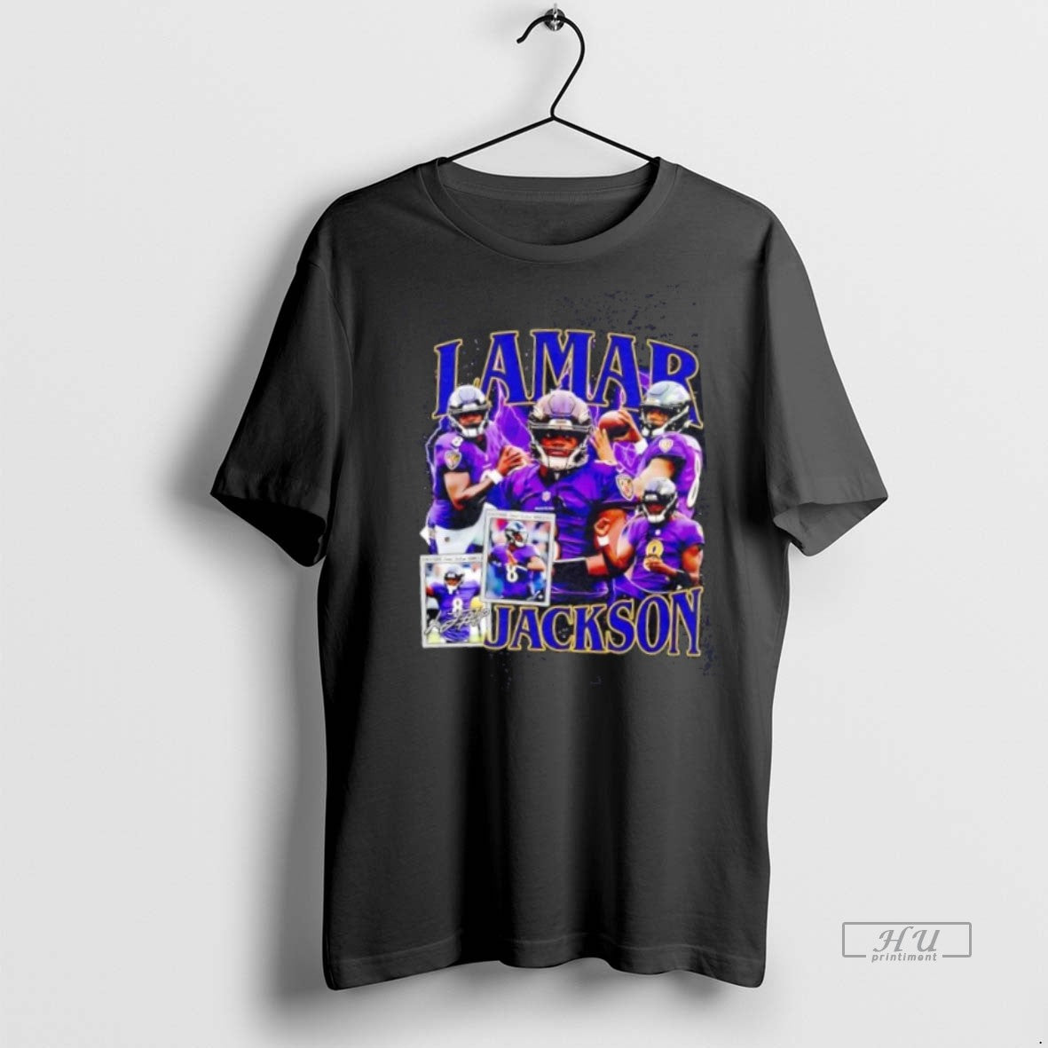 Limited Edition Lamar Jackson Graphic Collage Baltimore Ravens Tee Shirt Sweater