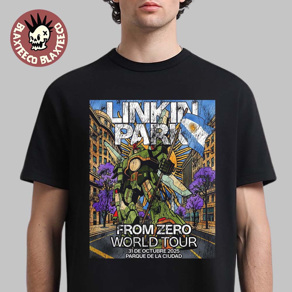 Linkin Park From Zero World Tour 2025 Buenos Aires Argentina Merch At Parque De La Ciudad On October 31 2025 Reanimation Inspired Art T-Shirt