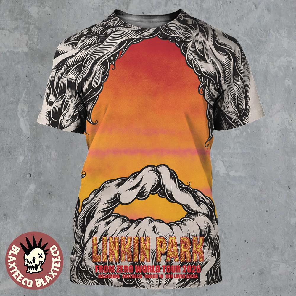 Linkin Park From Zero World Tour Melbourne Australia 2026 Night 2 Gig Poster At Rod Laver Arena On March 10 2026 All Over Print Shirt