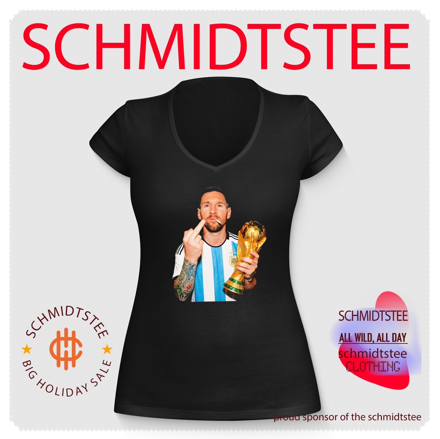 Lionel Messi Argentina National Team World Cup Champion middle finger shirt