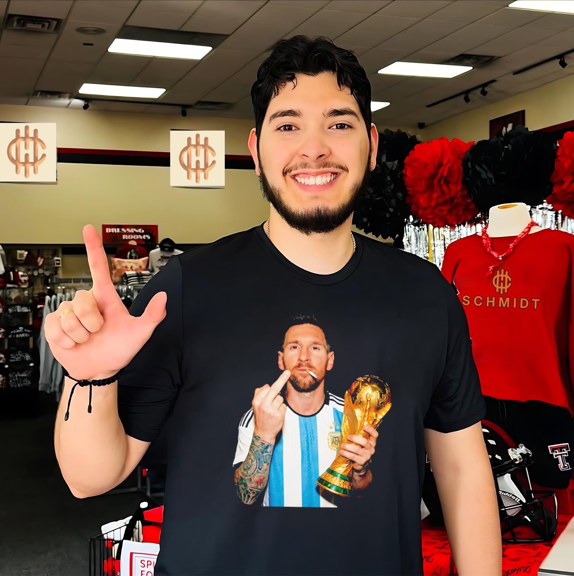 Lionel Messi Argentina National Team World Cup Champion middle finger shirt