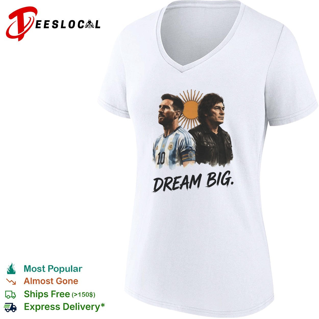 Lionel Messi Javier Milei Dream Big Argentina National Football Team Soccer shirt