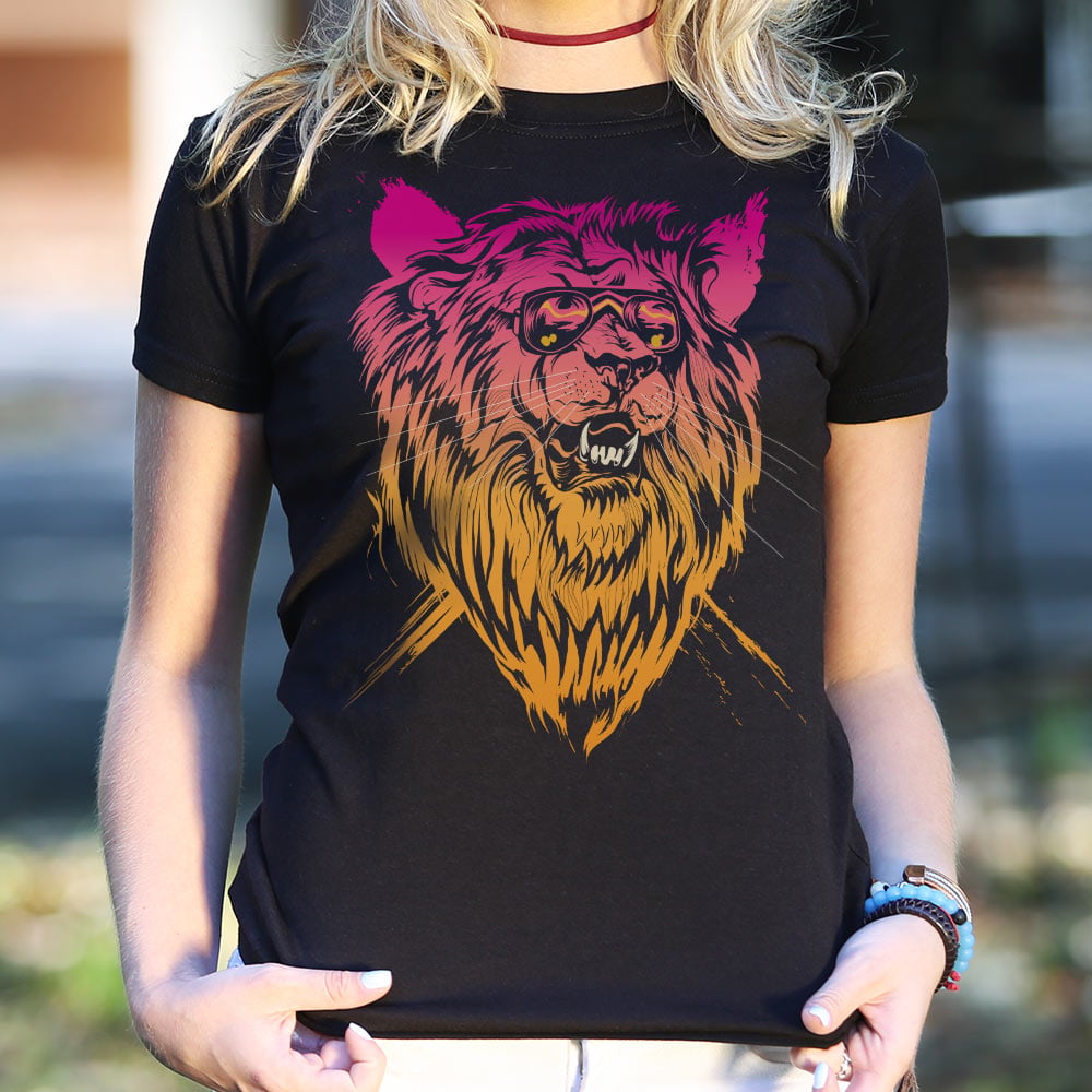 Lion-el Rich-eyes Neon Lion Wearing Sunglasses