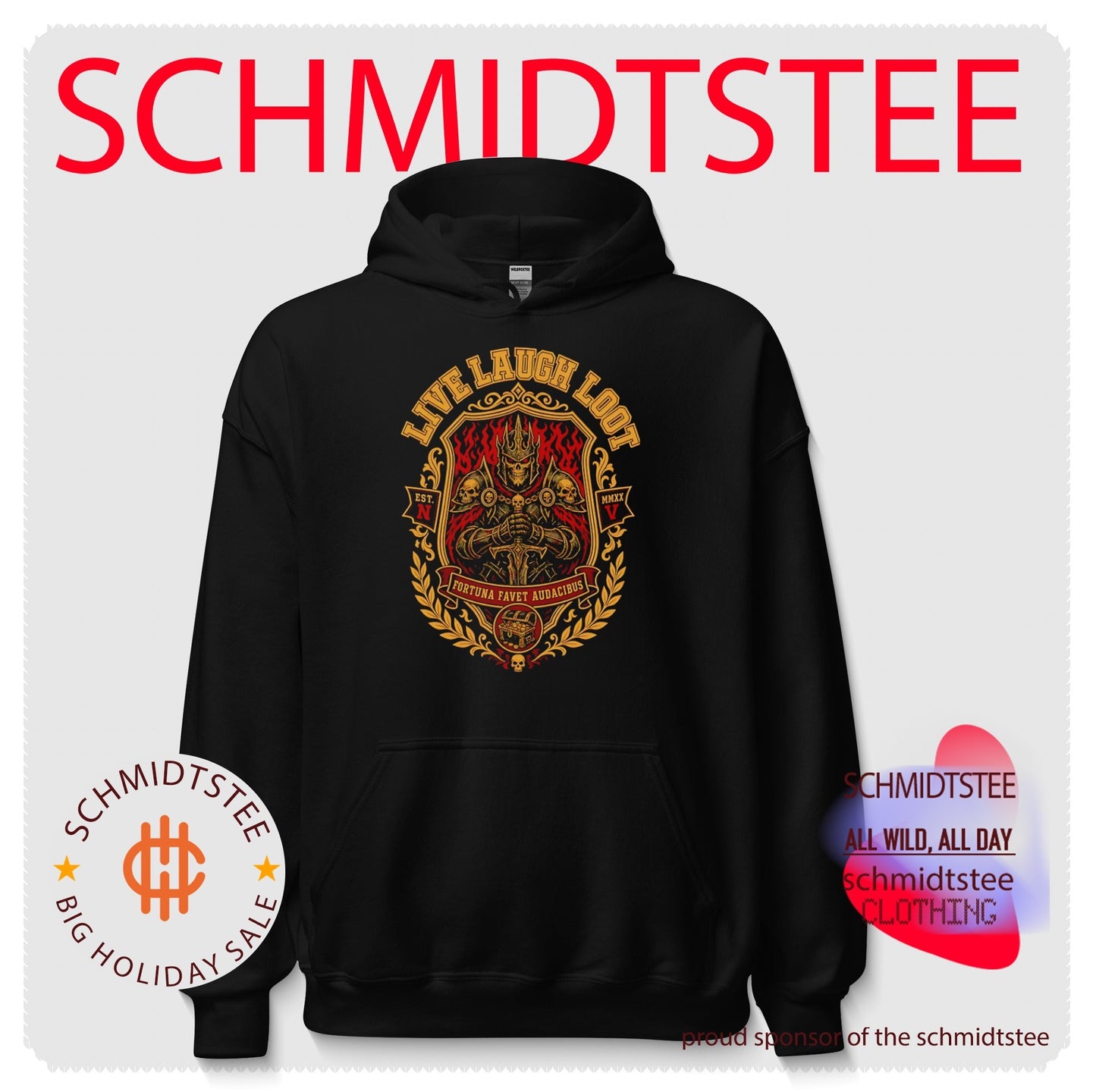 Live Laugh Loot Skeleton Knight Fortuna Favet Audacibus shirt