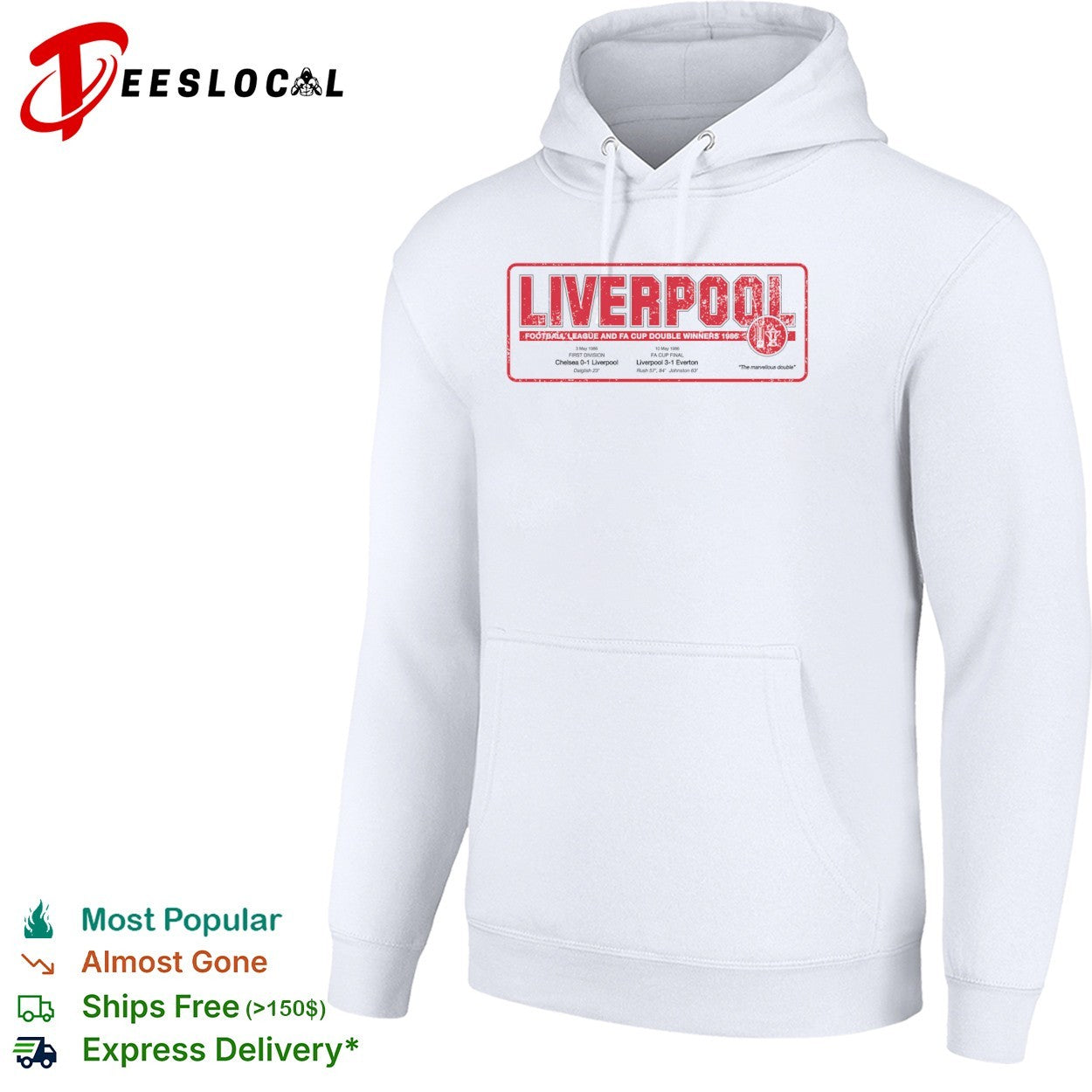 Liverpool Football League and FA Cup Double Winners 1986 The Marvellous Double shirt