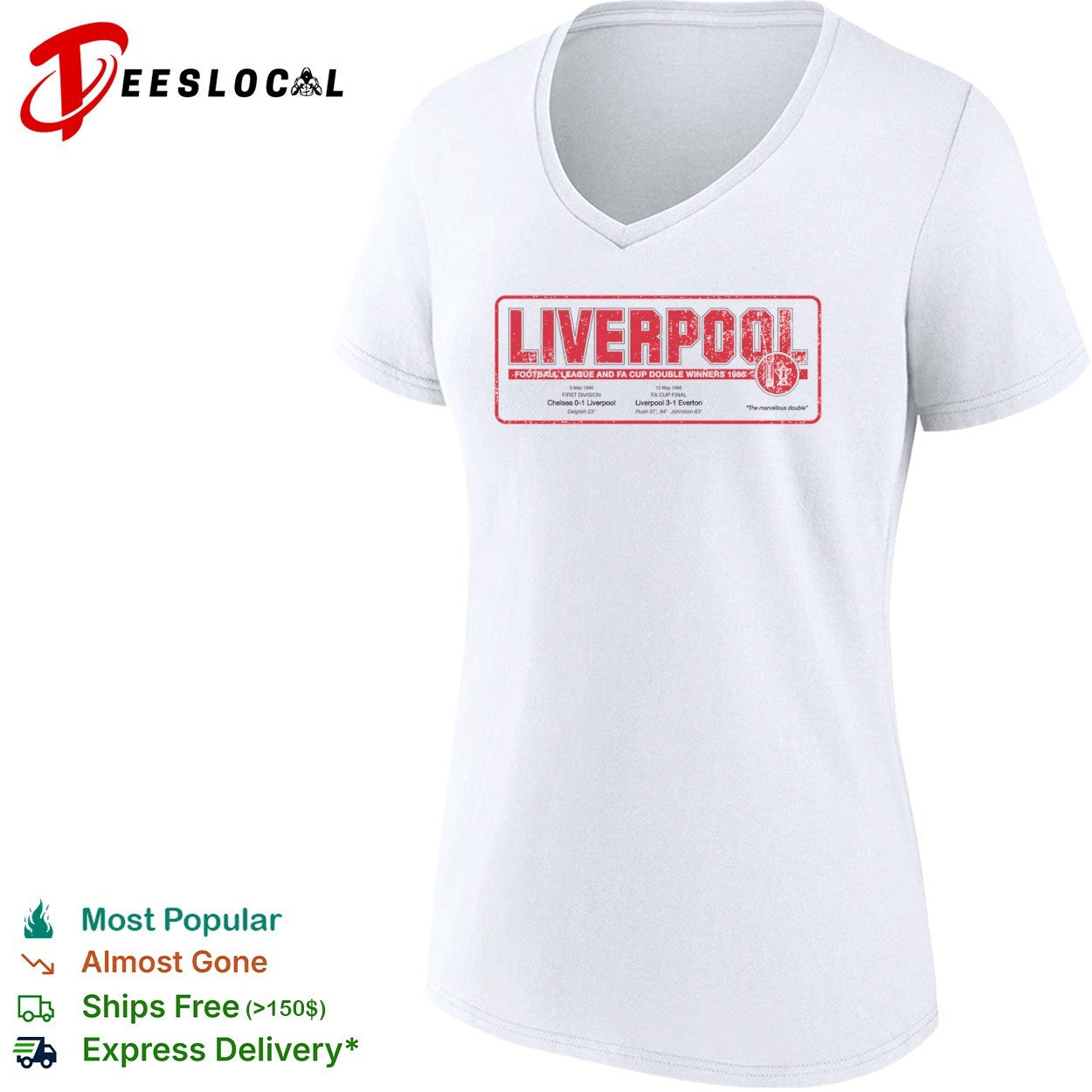 Liverpool Football League and FA Cup Double Winners 1986 The Marvellous Double shirt