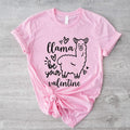 Llama Be Your Valentine Shirt Cute Love Llama Lovers Valentine Girlfriend Valentine Llama Short Sleeve Wife Present Shirt. Cotton Casual T-Shirts