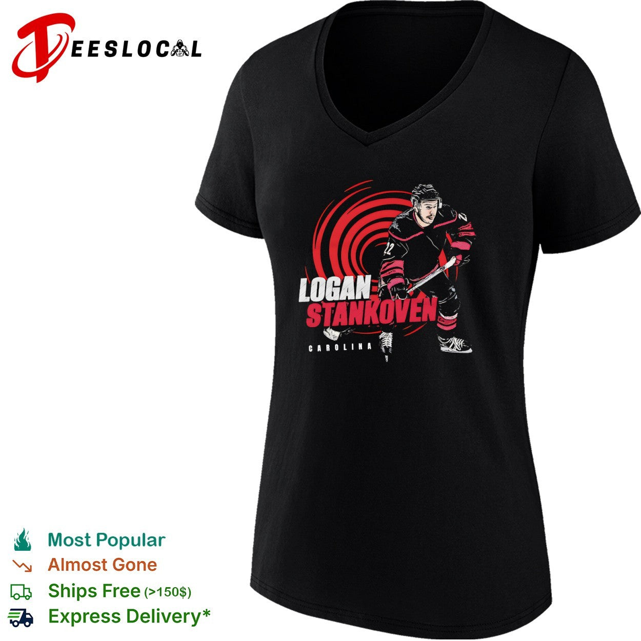 Logan Stankoven NHL Carolina Hurricanes hockey shirt