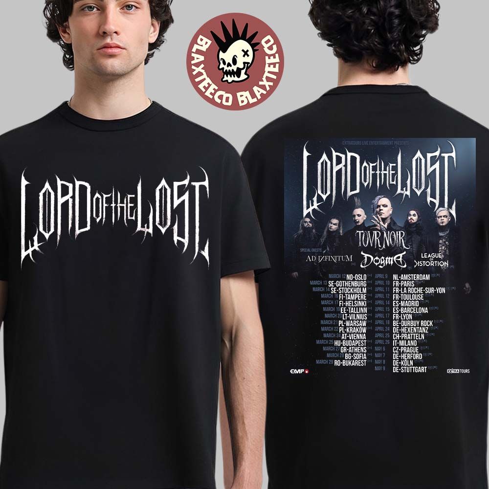 Lord Of The Lost Tovr Noir Tour 2026 Europe Schedule City Dates With Supporters Lineup Two Sided T Shirt