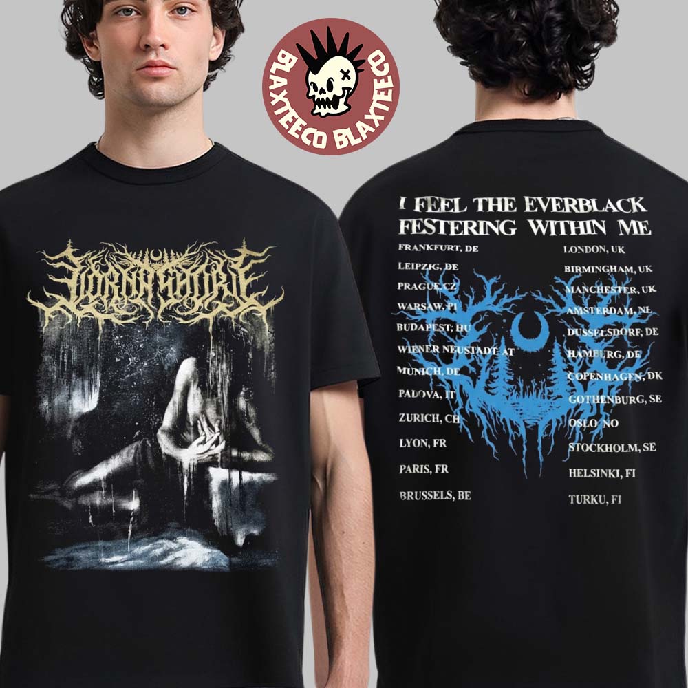 Lorna Shore I Feel The Everblack Festering Within Me 2026 Europe Tour Merch Two Sided T-Shirt