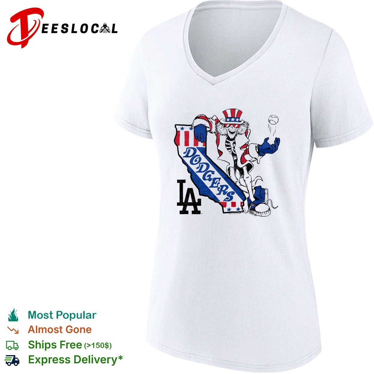 Los Angeles Dodgers x Grateful Dead Uncle Sam graphic shirt