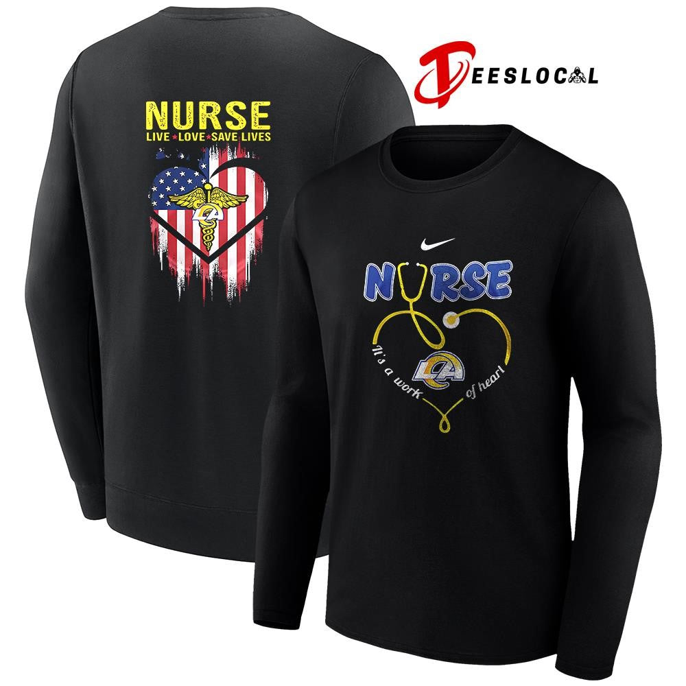 Los Angeles Rams x Army nurse it’s a work of heart shirt