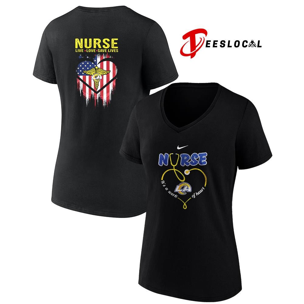 Los Angeles Rams x Army nurse it’s a work of heart shirt