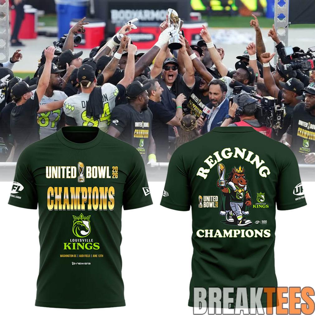 Louisville Kings 2026 United Bowl CHAMPIONS Special Edition 3D T-Shirt
