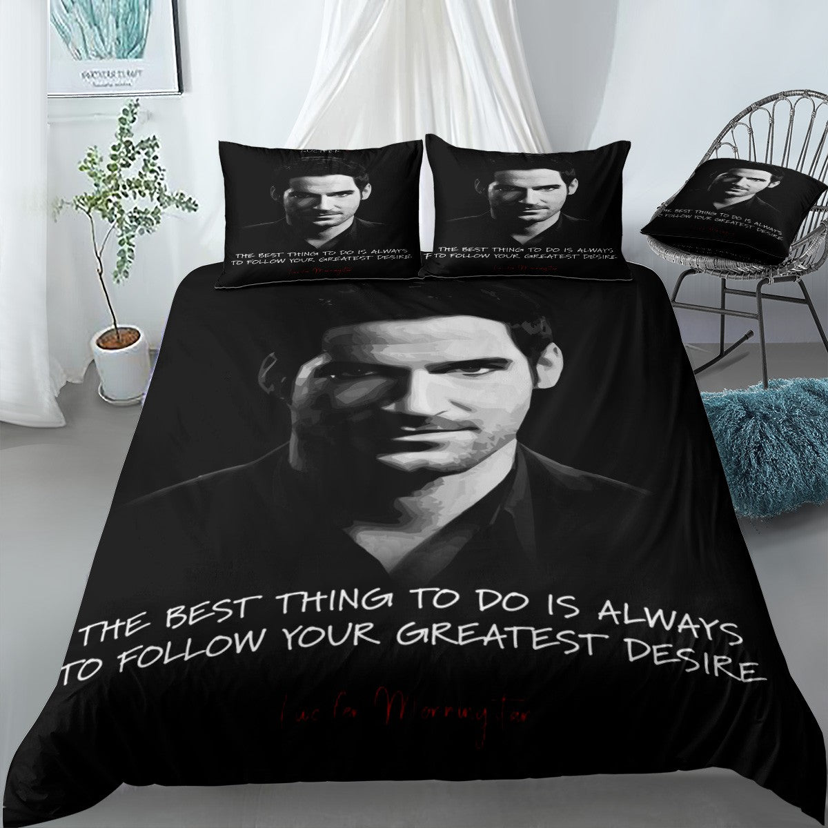 Lucifer Morningstar Bedding Set (Duvet Cover & Pillow Shams)
