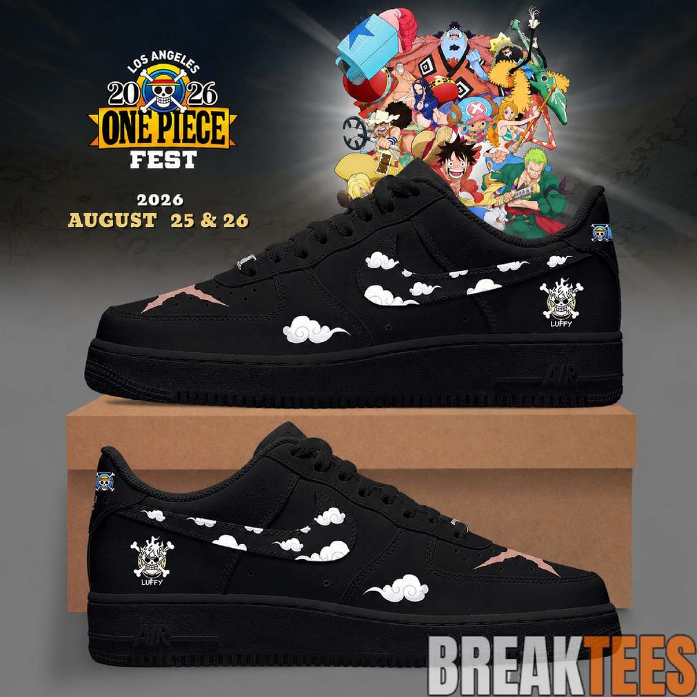 Luffy All Black One Piece Fest 2026 Custom AF1 Shoes – Anime Fans Limited Edition