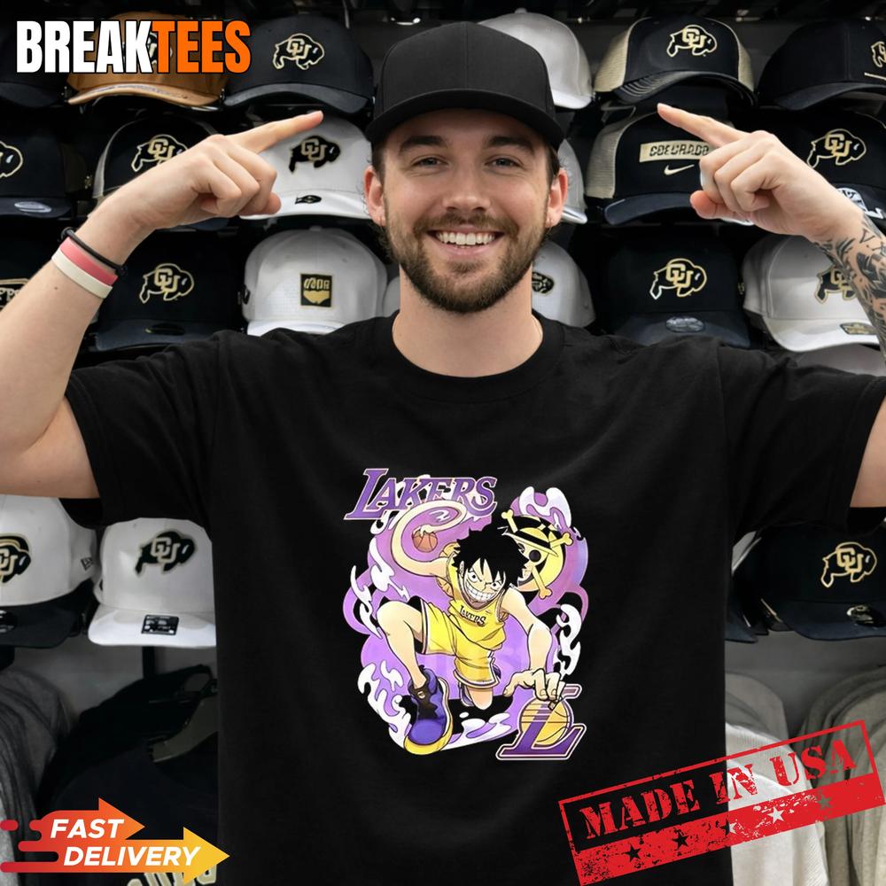 Luffy Los Angeles Lakers One Piece anime T-Shirt