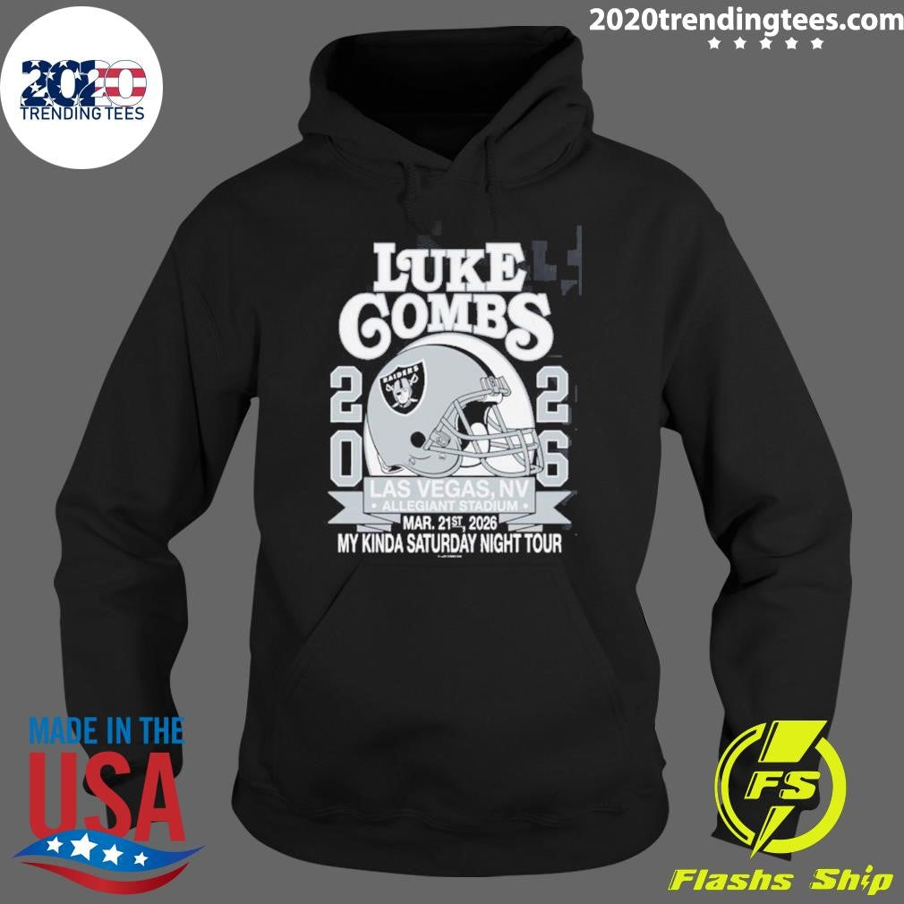 Luke Combs Las Vegas Nevada 2026 Tour Merch Tee At Allegiant Stadium On March 21st 2026 Las Vegas Raiders Helmet Shirt