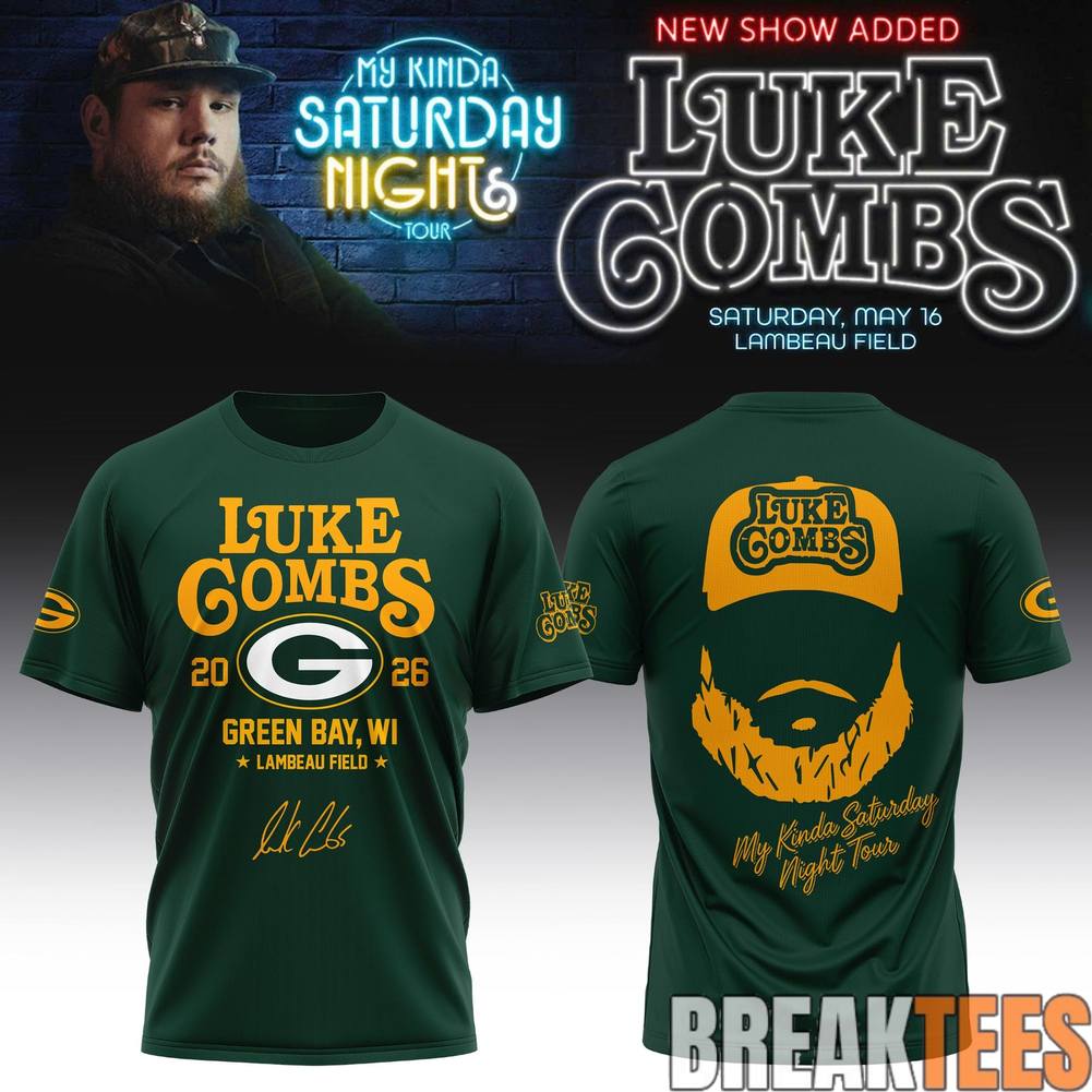 Luke Combs x Green Bay Packers My Kinda Saturday Night Tour 2026 Shirt