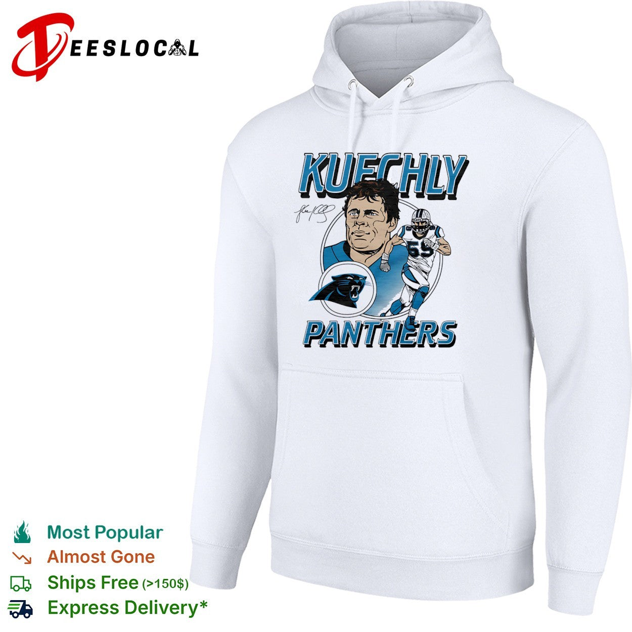 Luke Kuechly Carolina Panthers NFL Portrait and Player Number shirt
