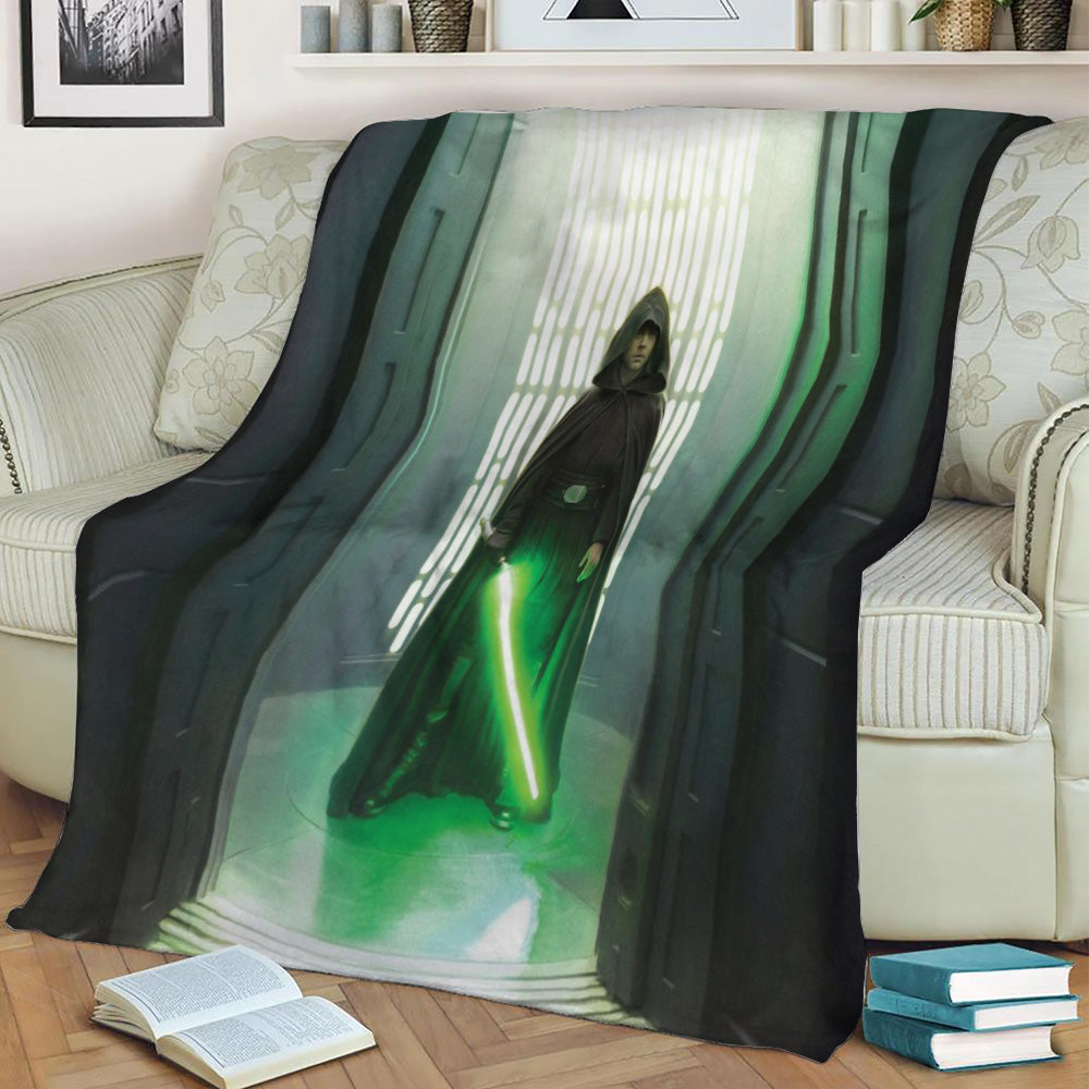 Luke Skylwalker Enters The Room Fleece Throw Blanket