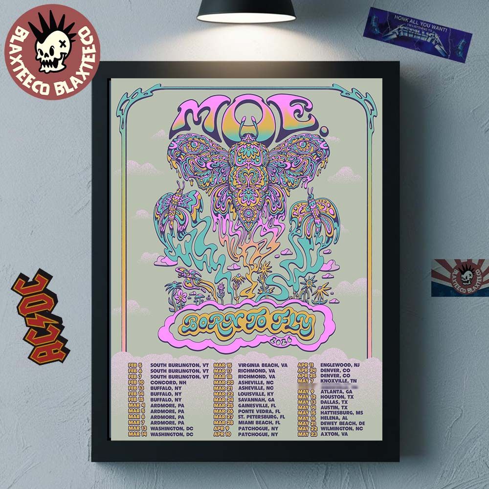 MOE Born To Fly 2026 Tour North American City Dates Home Decor Poster Canvas