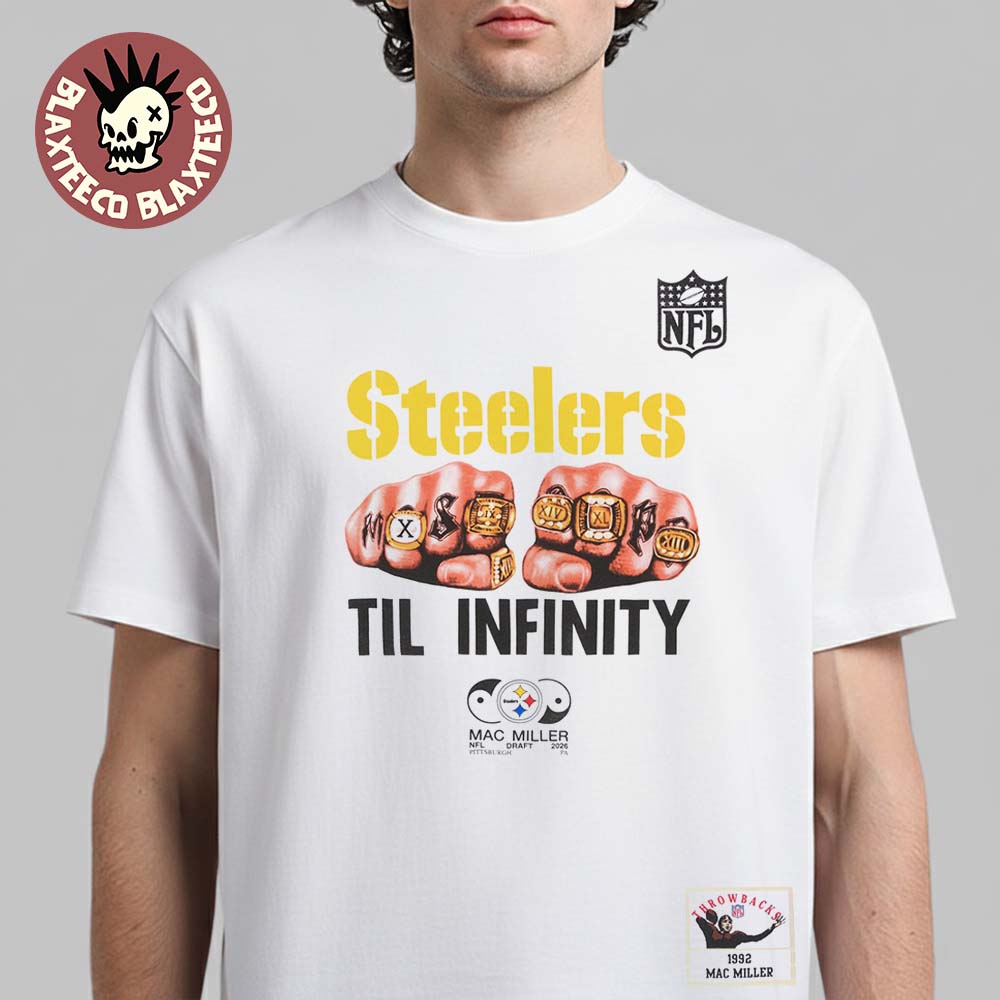 Mac Miller X Pittsburgh Steelers Mitchell And Ness NFL Draft 2026 Til Infinity T-Shirt