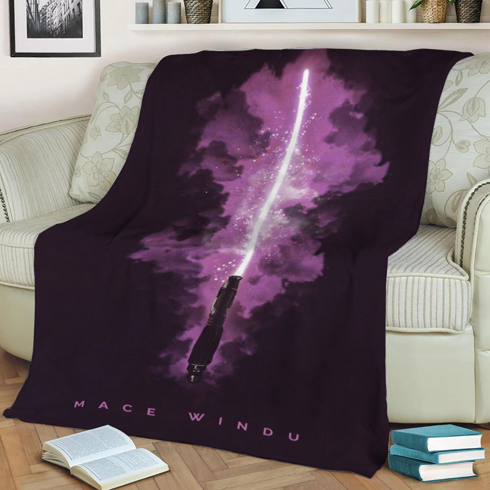 Mace Windu Fleece Throw Blanket