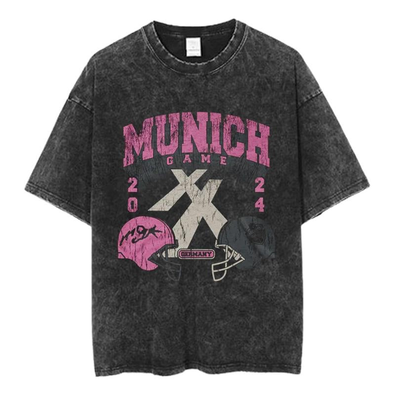 Machine Gun Kelly Munich Game 2024 Football Helmet Crossover Shirt Germany Concert Tour Streetwear Top T-Shirts