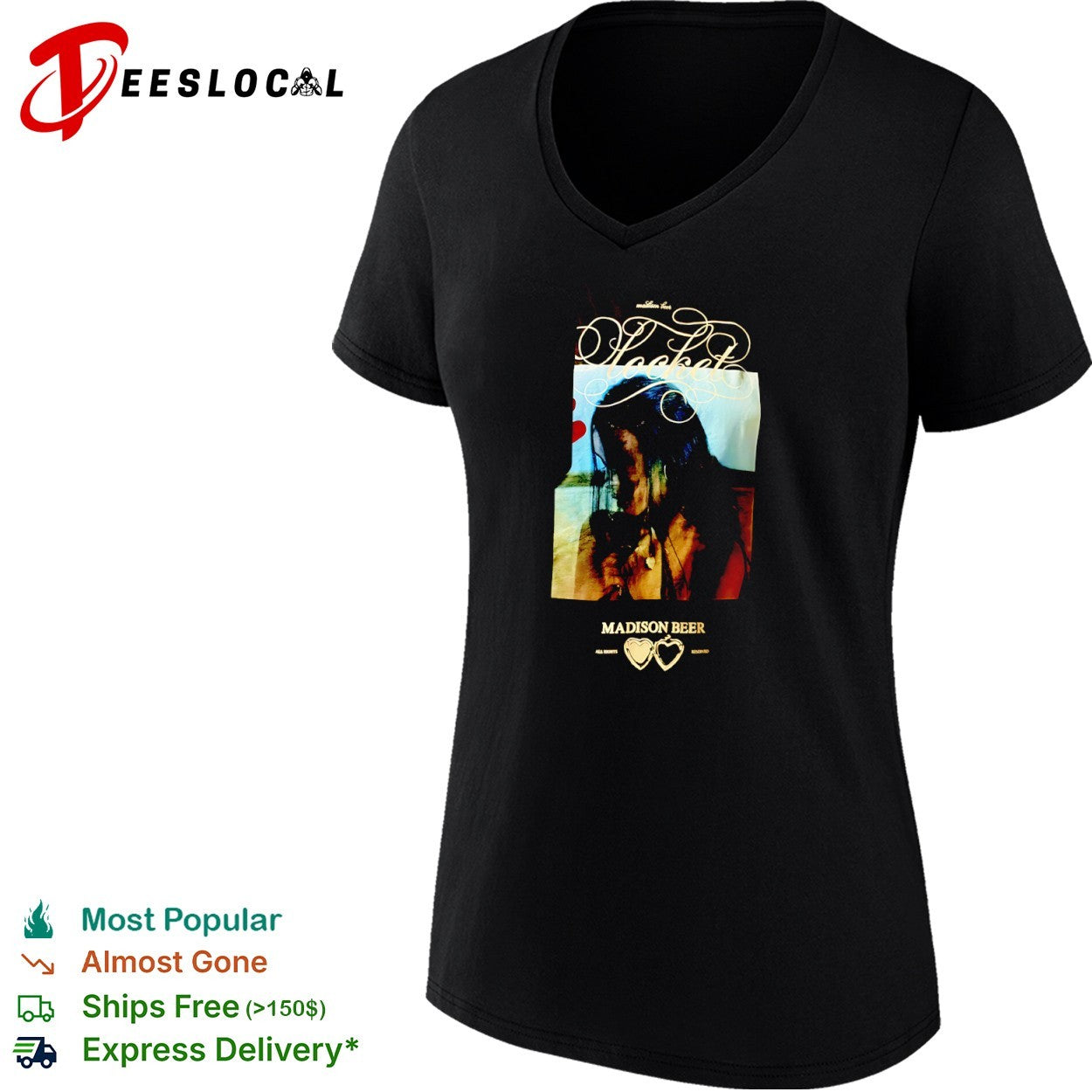 Madison Beer Locket all rights reserved heart locket graphic shirt