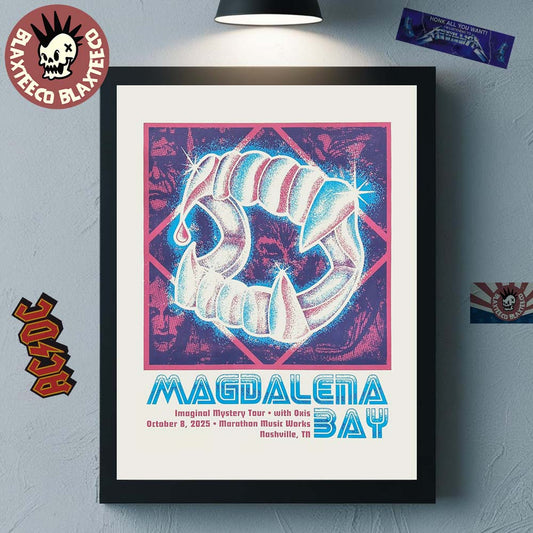 Magdalena Bay Nashville Tennessee 2025 Venue Poster At Marathon Music Works On October 8 2025 Imaginal Mystery Tour Home Decor Poster Canvas
