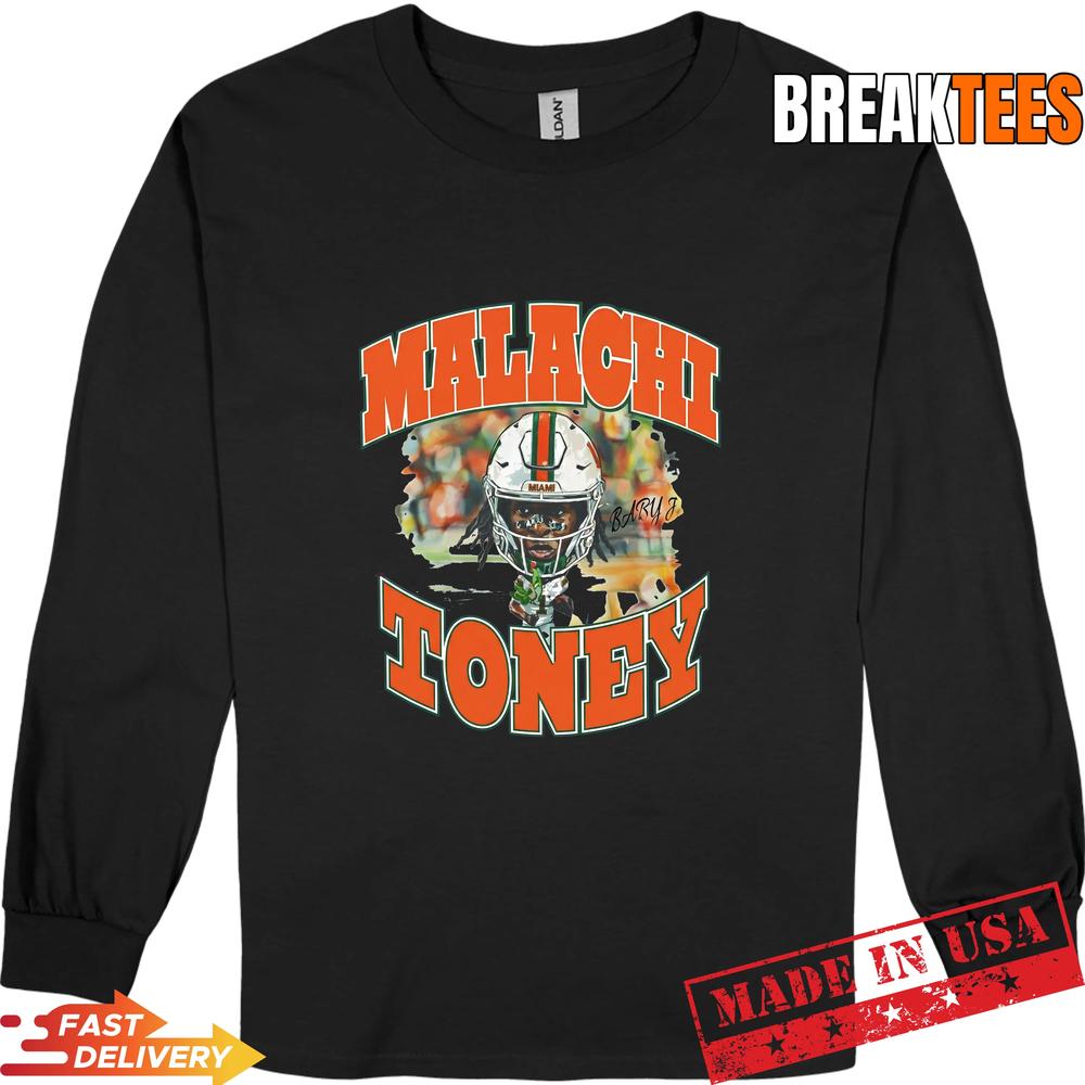 Malachi Toney Vintage Miami Hurricanes Football T-Shirt – Retro Fan Tee