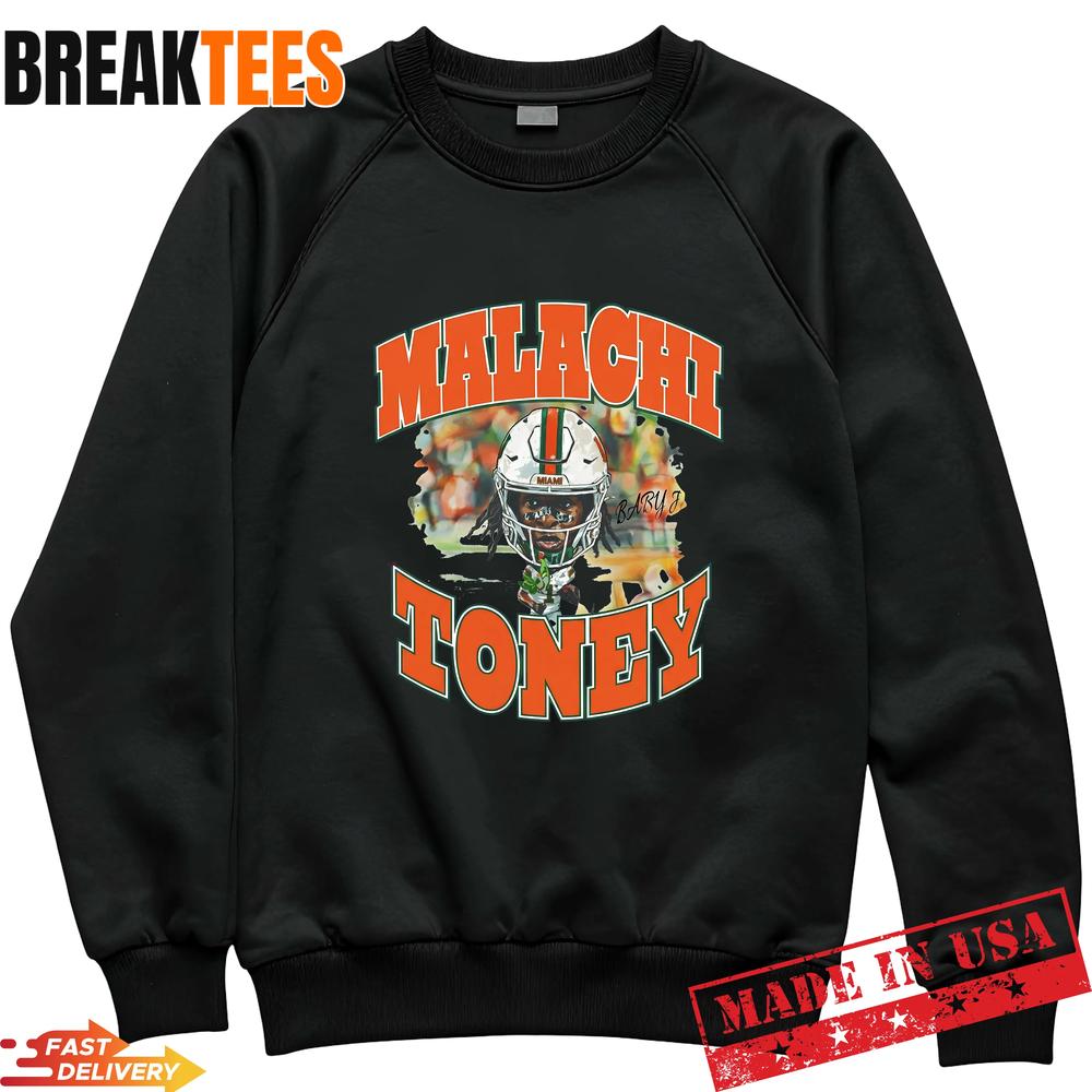 Malachi Toney Vintage Miami Hurricanes Football T-Shirt – Retro Fan Tee